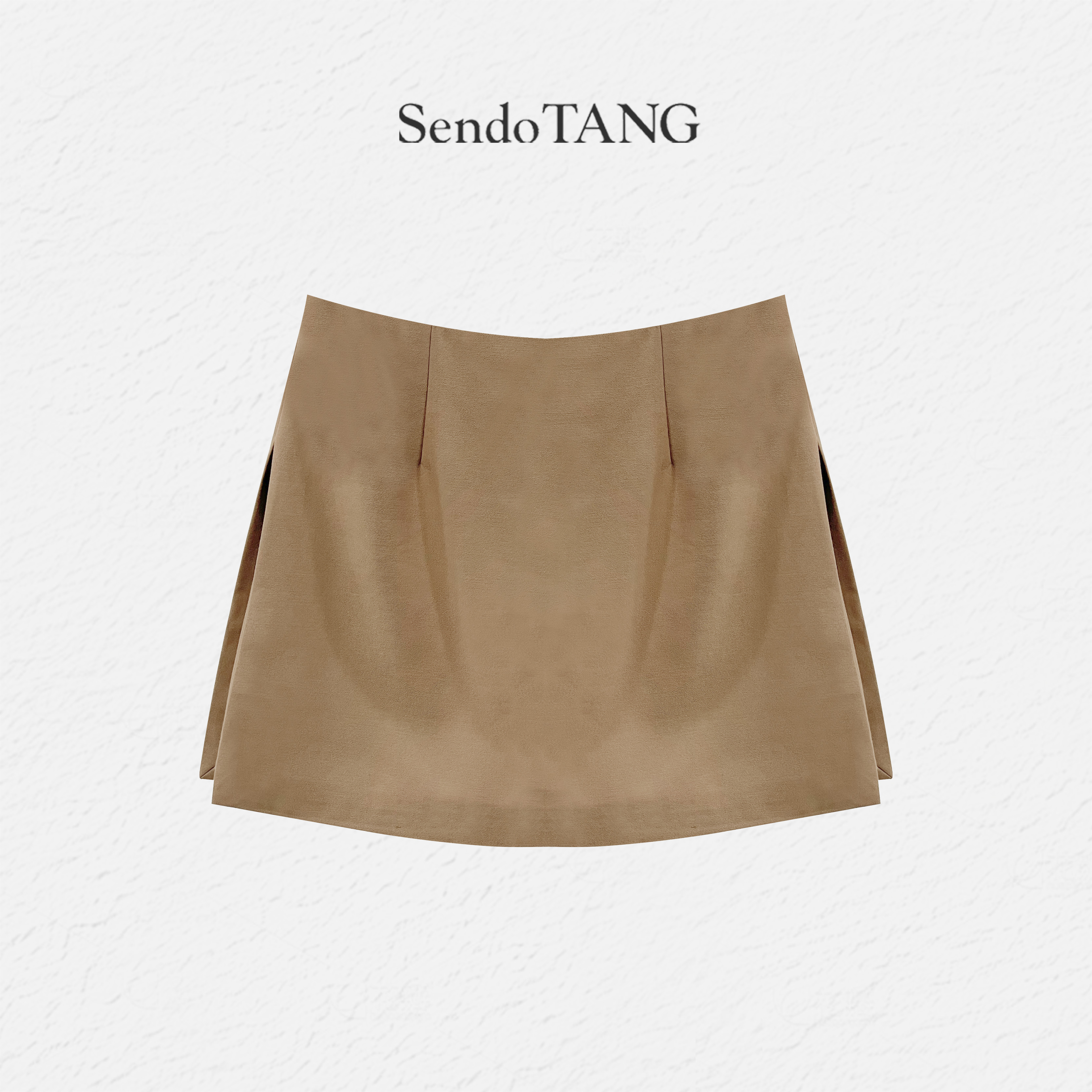 卡其色复古半身裙胖多女装新款设计感小众高腰百搭短裙【风华旧梦】