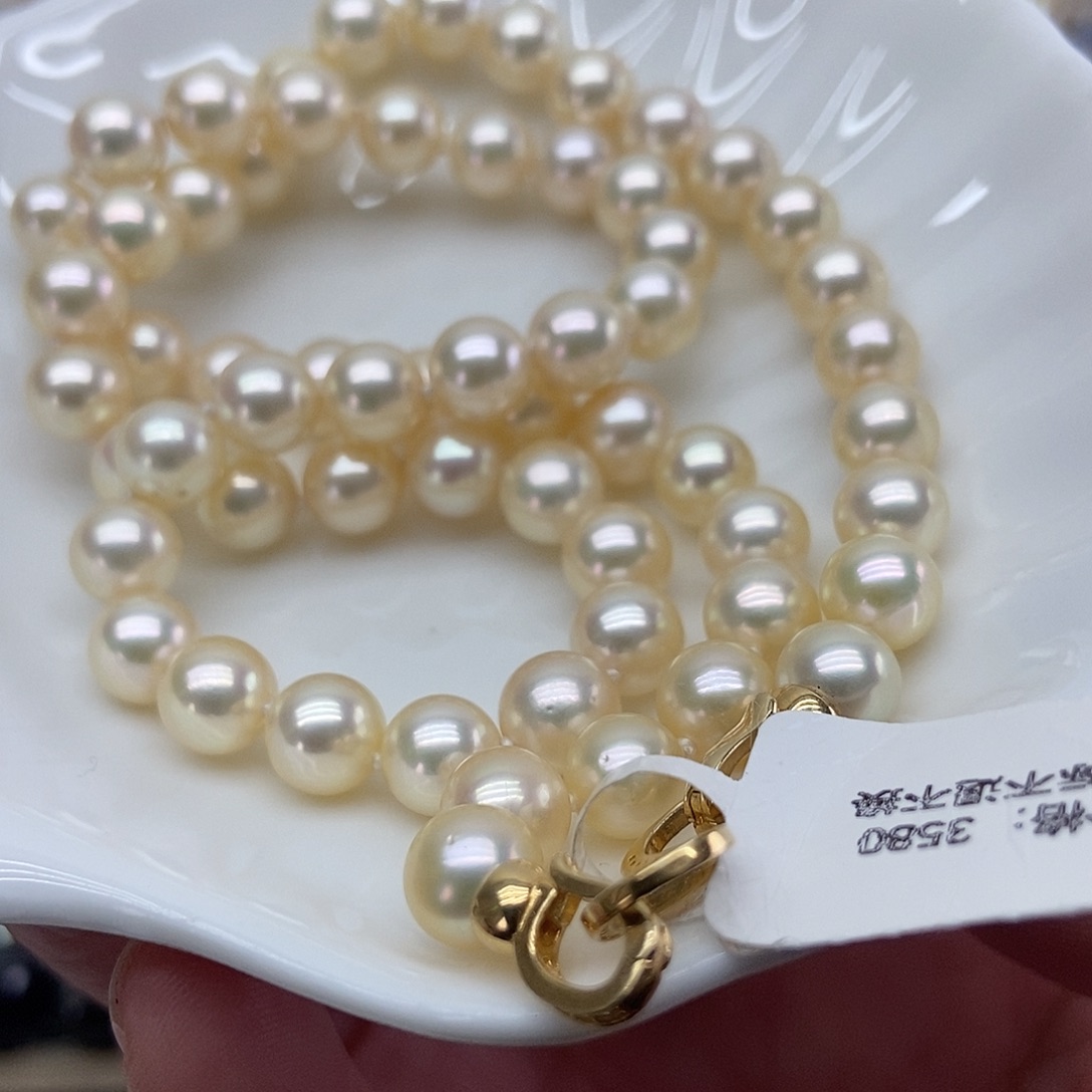 银S925镶嵌海水珍珠项链