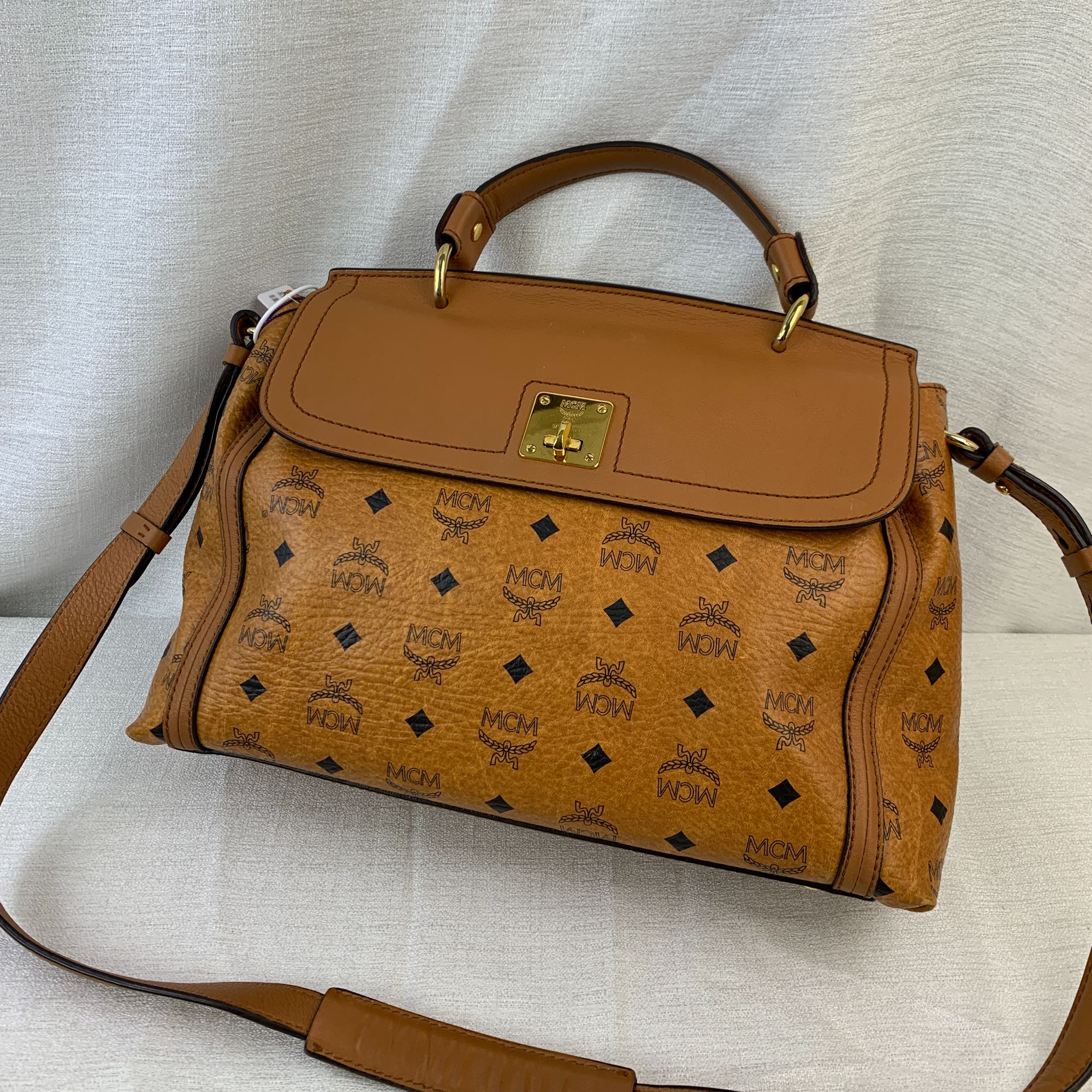 95新 MCM 干邑色公文包/ZH11503010/3010