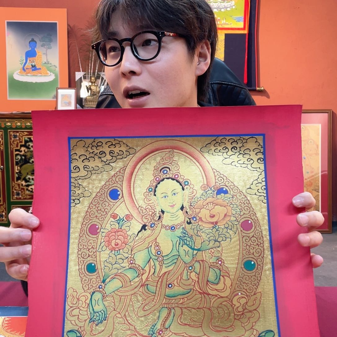 装裱画24×30绿妈妈纯手绘