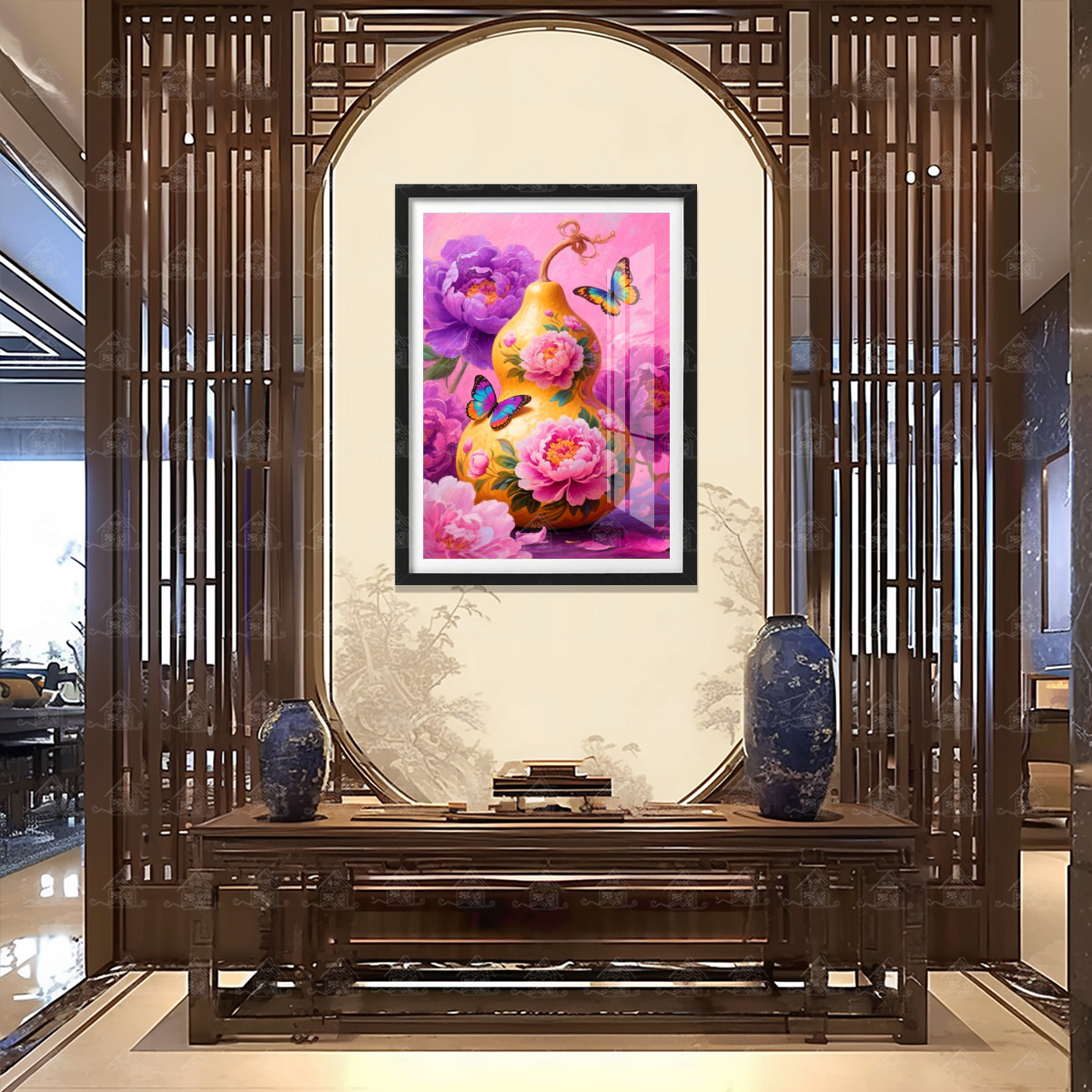 【进口棉布】爱阁十字绣福禄满堂-牡丹呈祥风景画客厅吉祥画手工绣