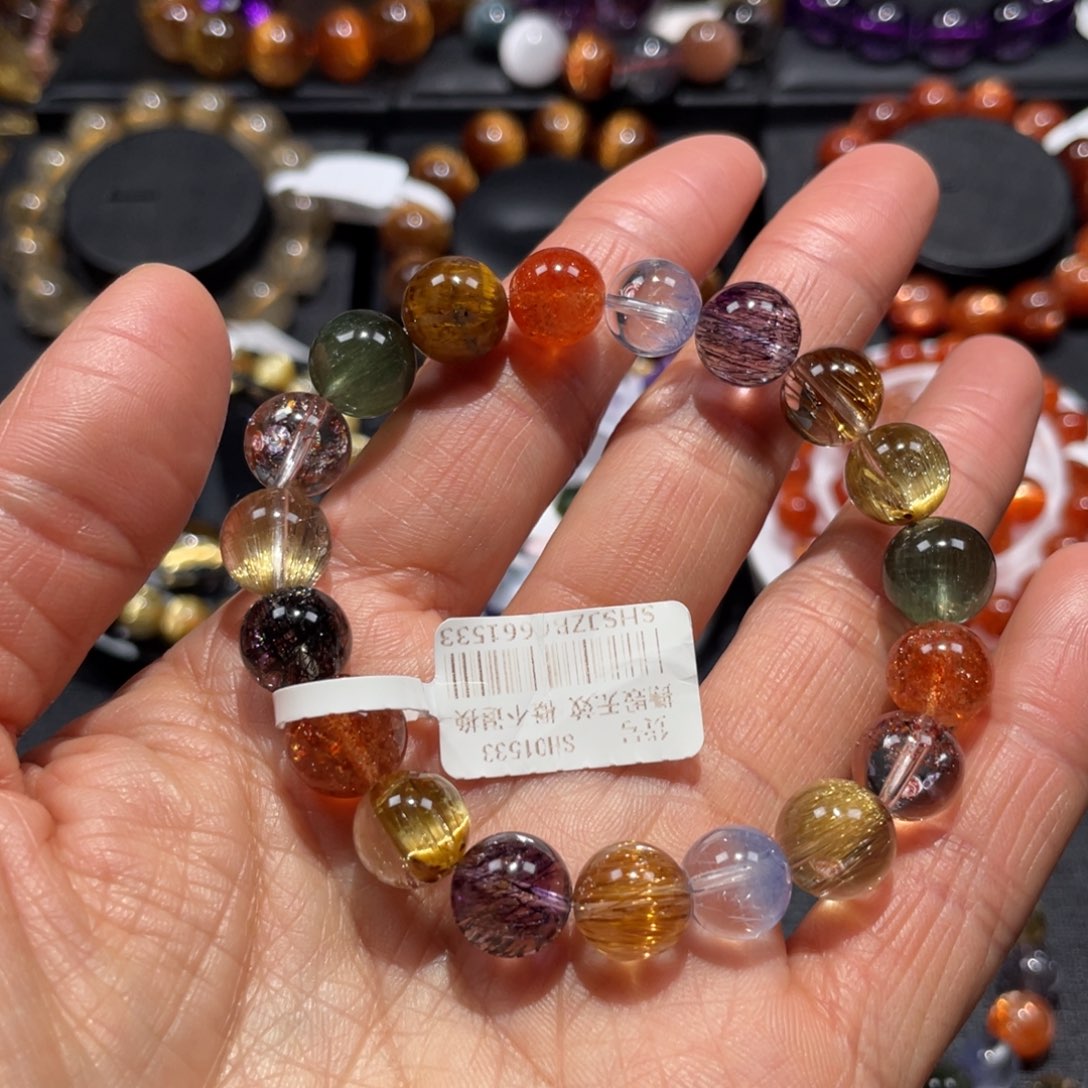 水晶未镶嵌手链发晶多宝10mm左右