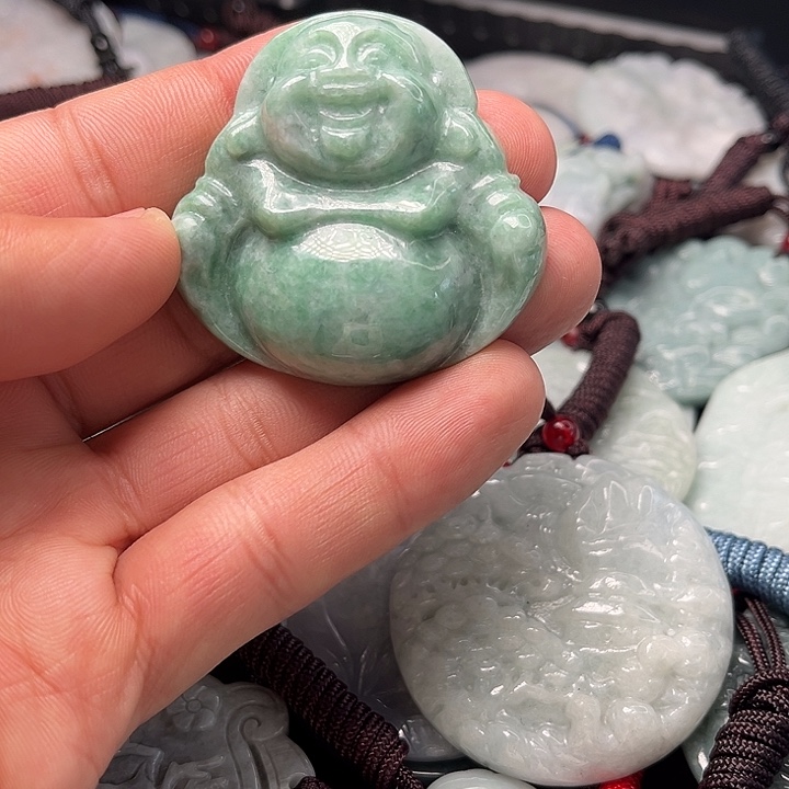 翡翠颈饰未镶嵌天然緬甸翡翠吊墜