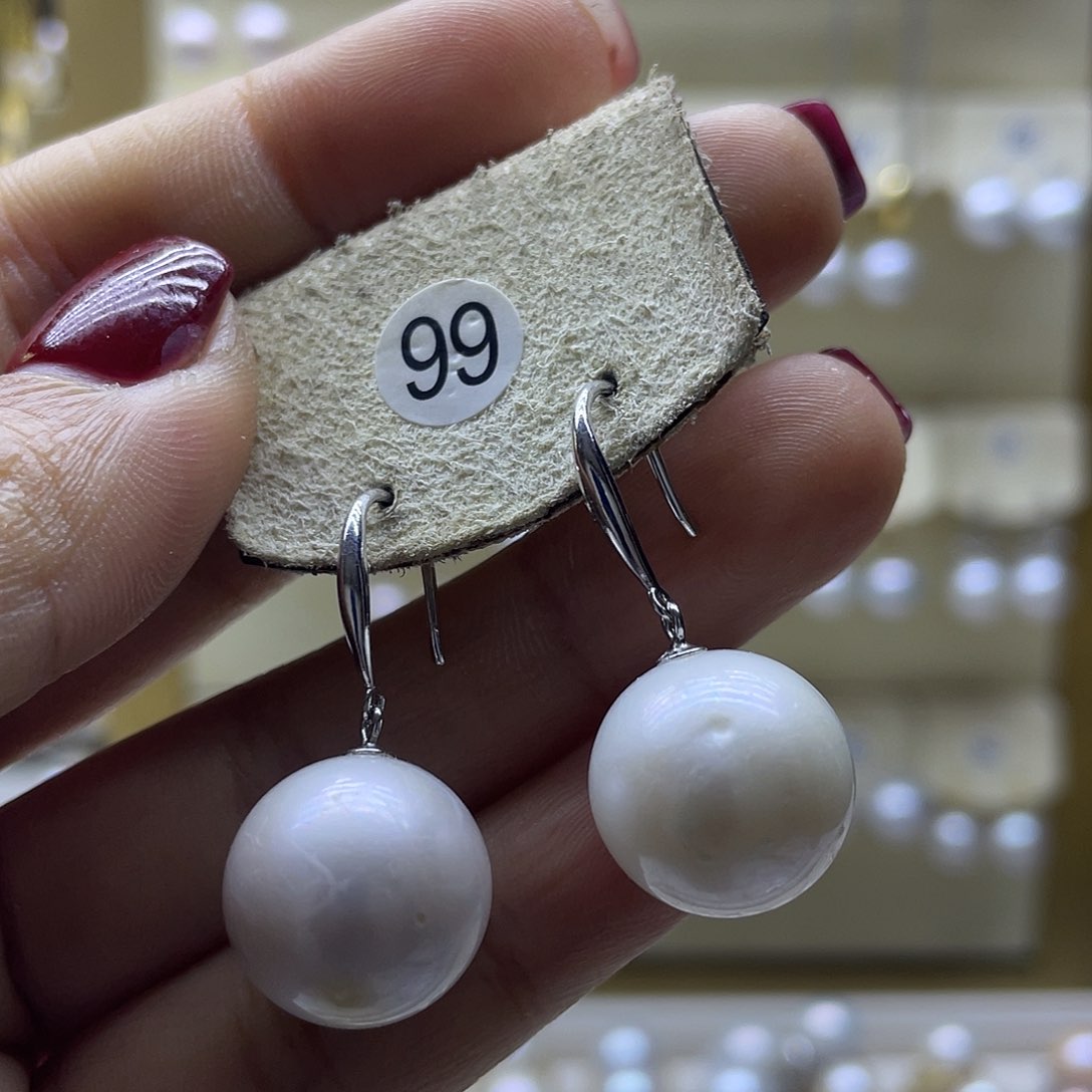 淡水珍珠耳饰银S925镶嵌