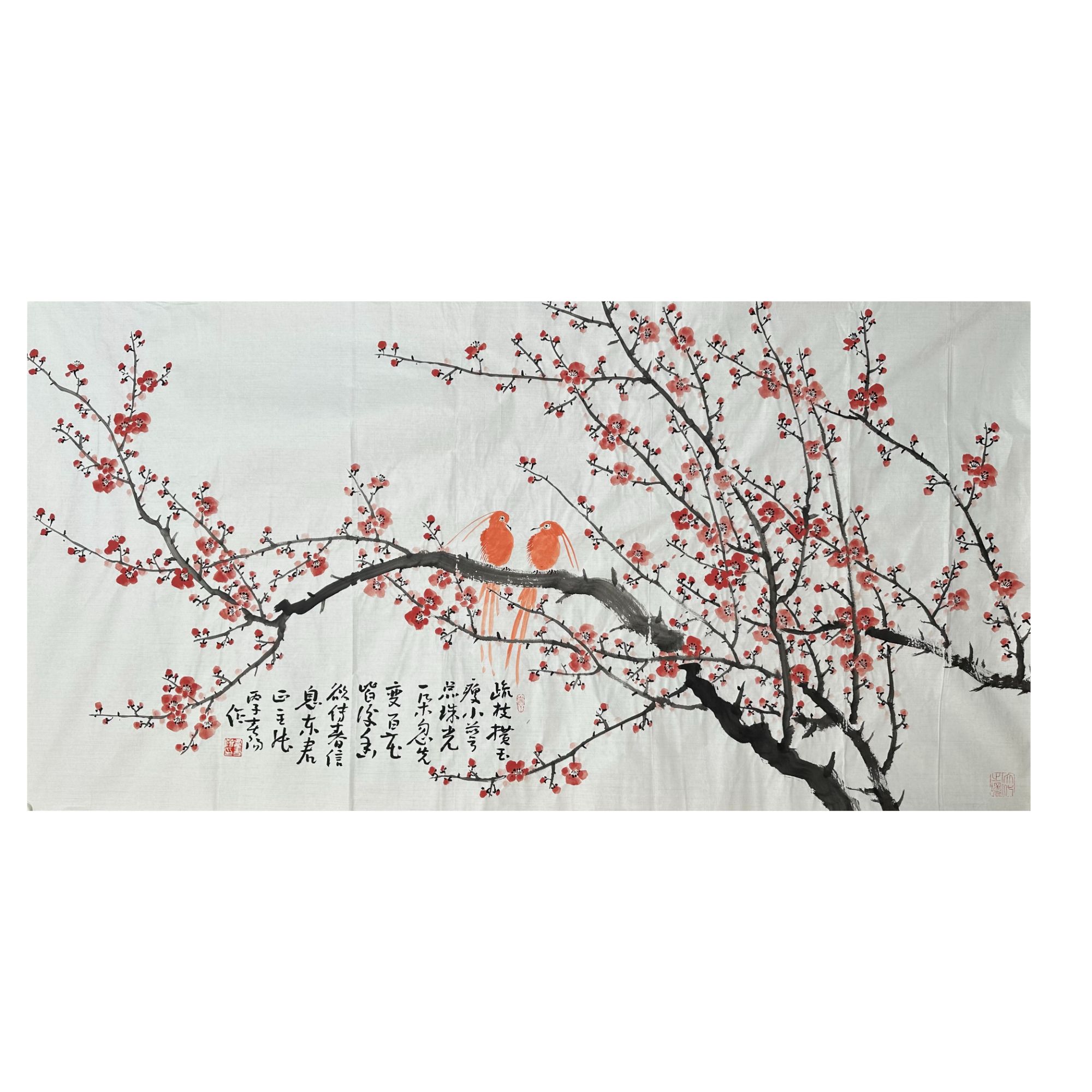 H-R-WBL-669 霍春阳 花鸟 136cm×68cm 软片