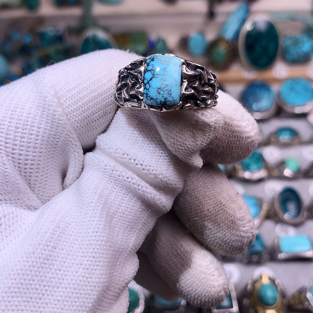 绿松石挂件银S925镶嵌