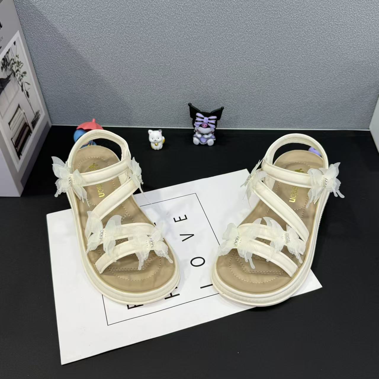 女皮革拼接露趾韩版夏季凉鞋时尚沙滩鞋鞋子