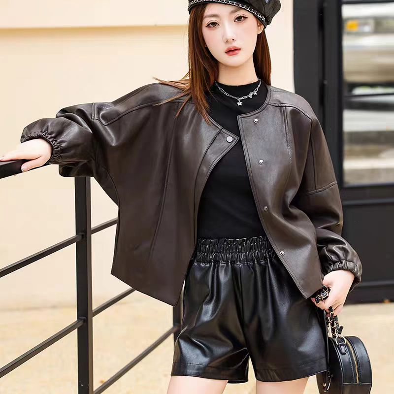 【瑶瑶专属】82525【衣长53】2025新款pu皮衣秋冬时尚黑色洋气