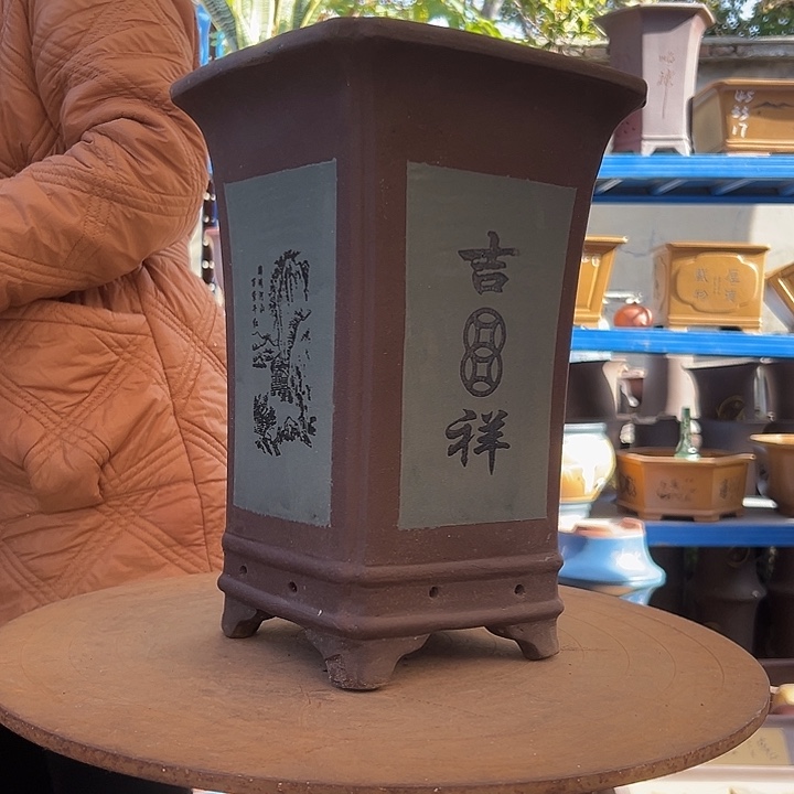 21绿四方花盆花盆
