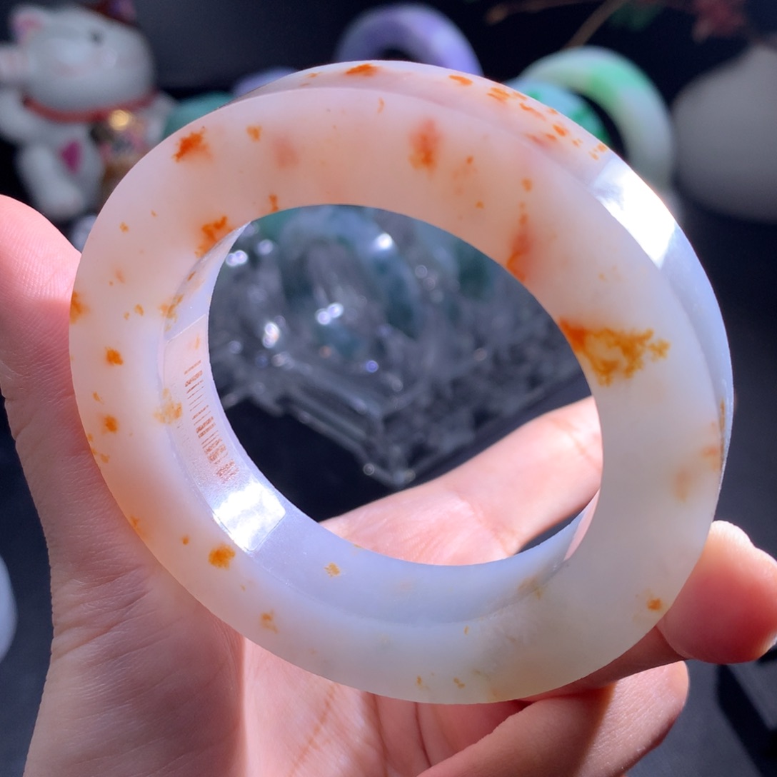 未镶嵌桂花糕翡翠手镯定制翡翠
