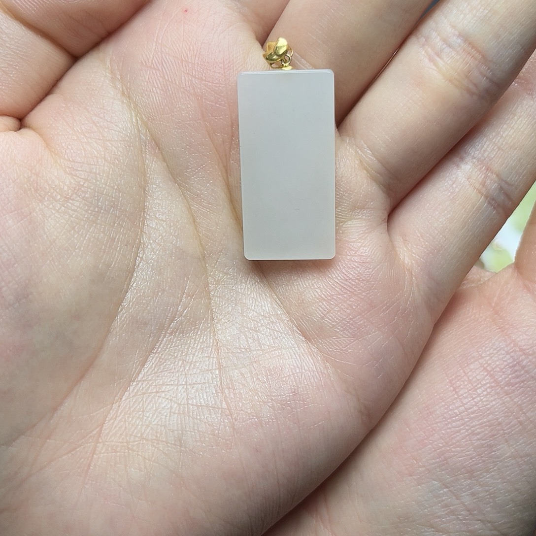 和田玉18K金镶嵌颈饰06