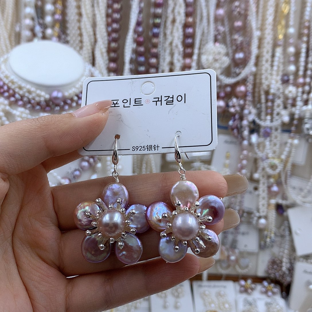 项链银S925镀金镶嵌淡水珍珠