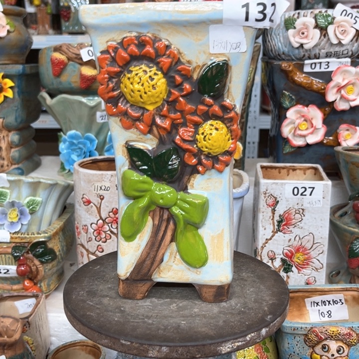 紫砂花盆粗陶材质多肉陶瓷花盆