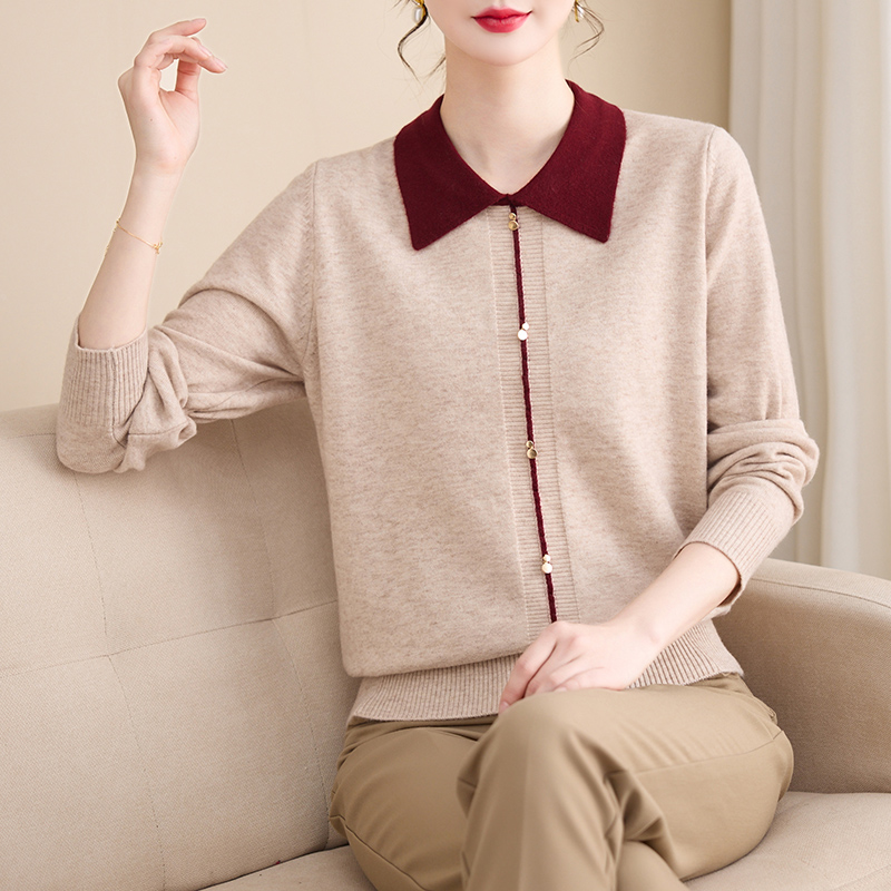 中老年40-50岁气质春季洋气新品上衣2505春秋长袖翻领春装妈妈装