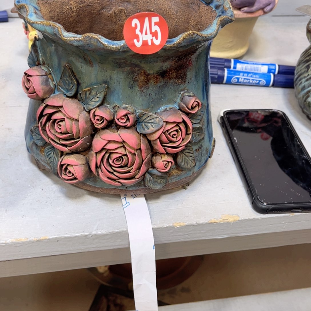 陶瓷345 号陶然花器青铜花盆