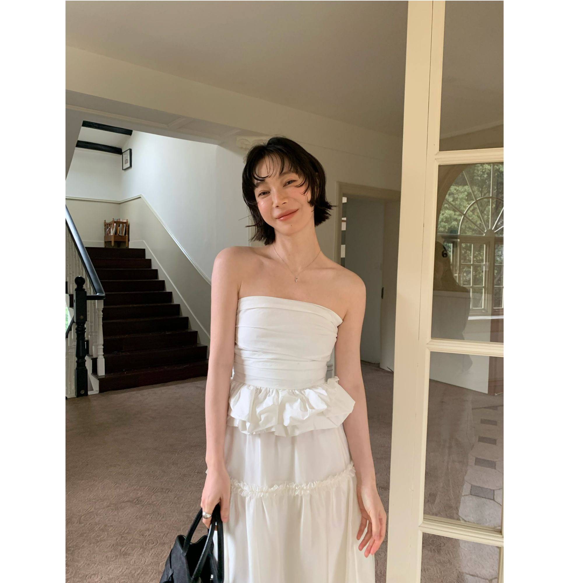 十三行OLIVE-夏季福秒花边设计抹胸背心#2550