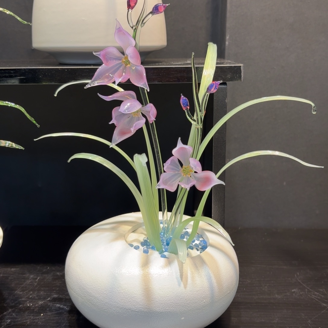 手工艺品琉璃粉黛兰花21