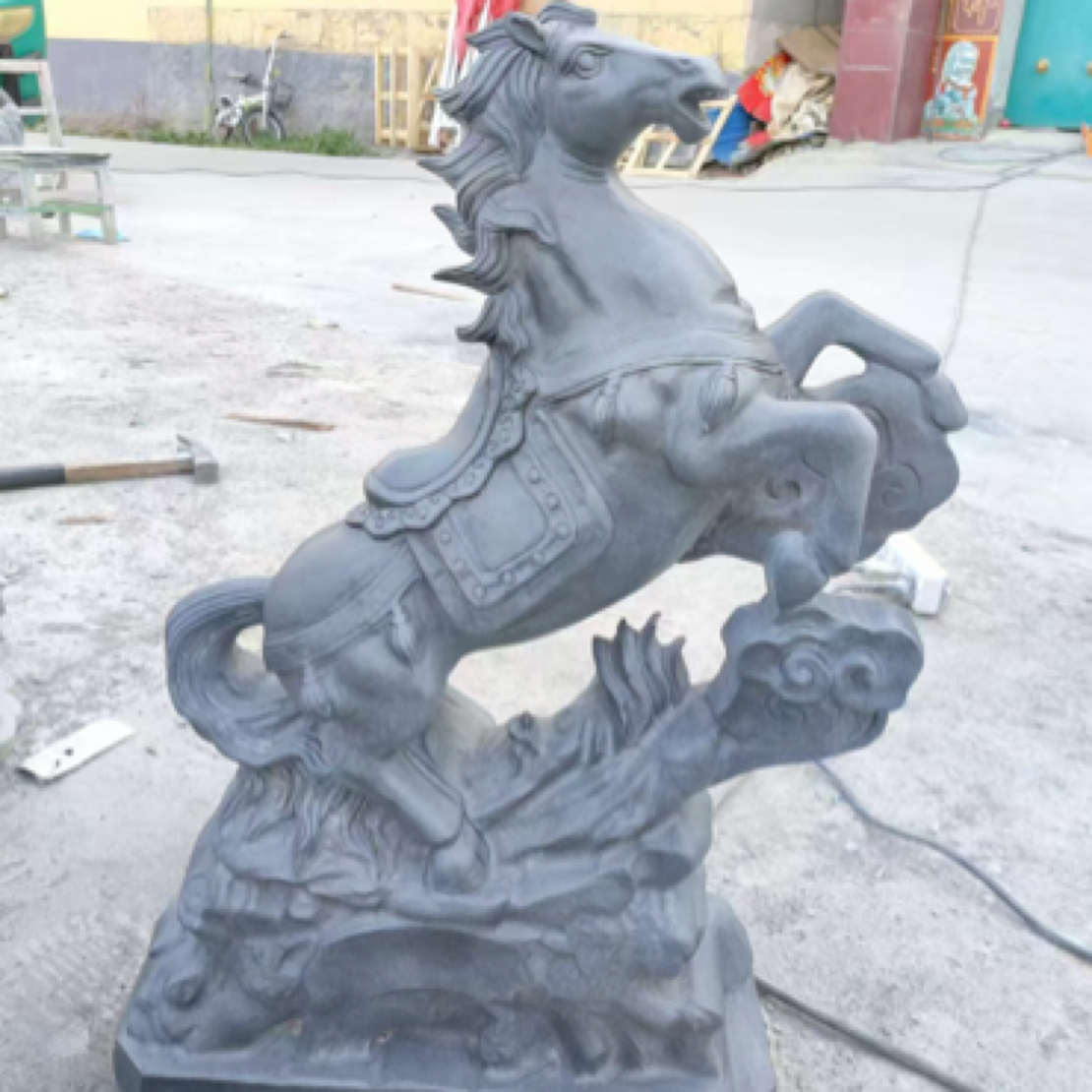 石雕麒麟龙爪造型青石汉白玉庭院祠堂公司门口摆件