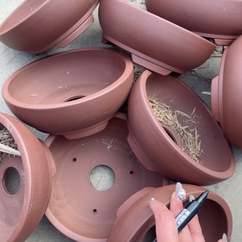 紫砂花盆100-9。20.5-8