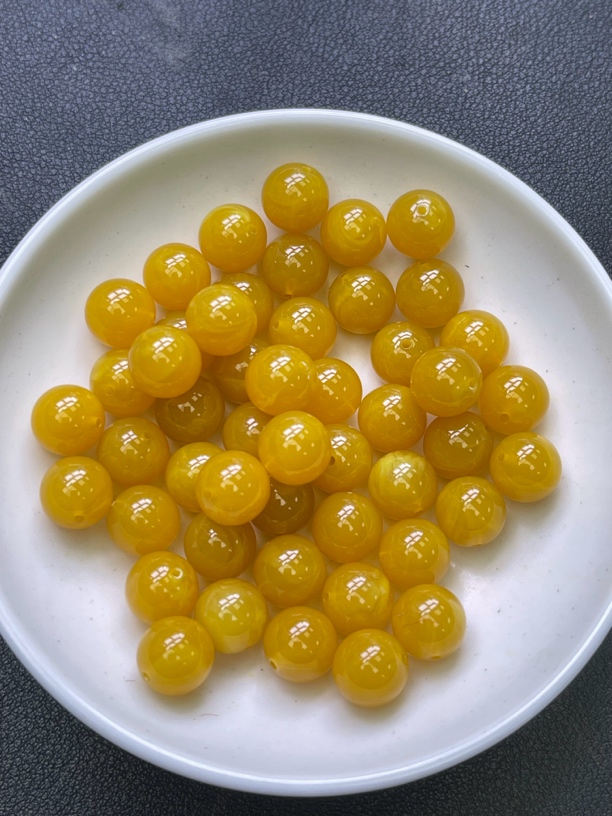 天然珠宝玉石 金绞蜜散珠Y2287  10MM   25颗（赠弹力绳）