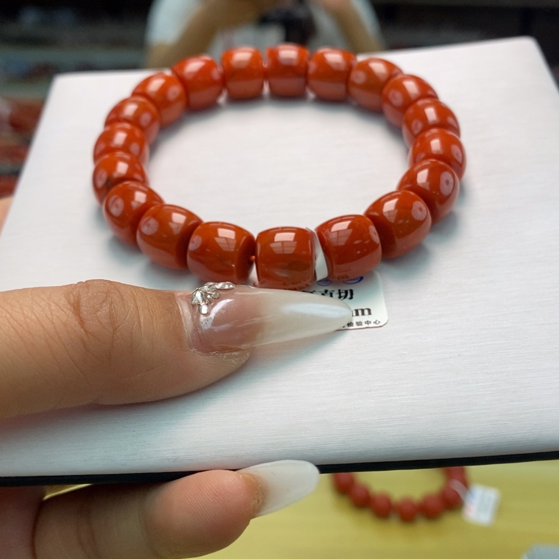 南红玛瑙11mm+单圈手串未镶嵌