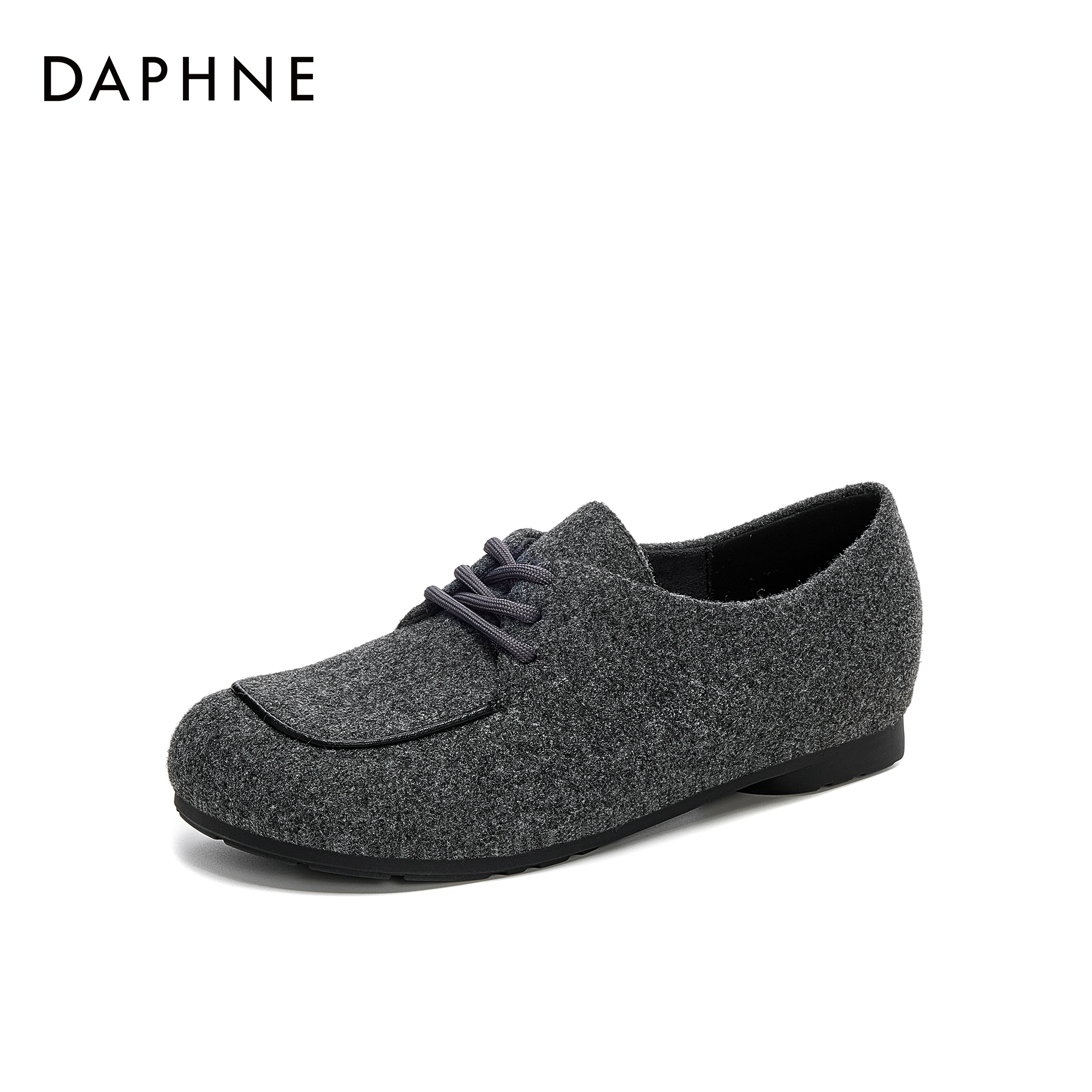 【宋茜代言】2025达芙妮复古系带女鞋简约舒适平底休闲单鞋