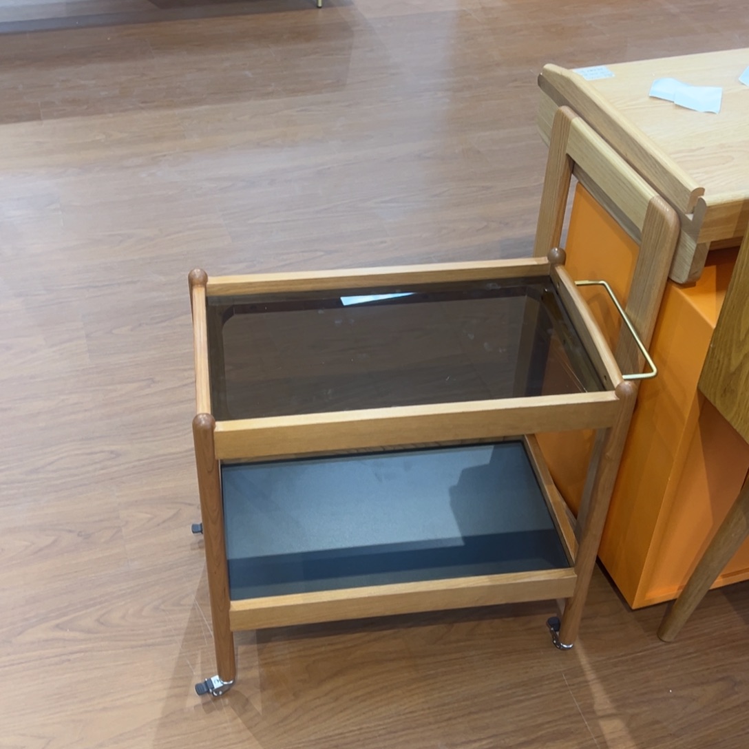 f***g实木樱桃木留白推车