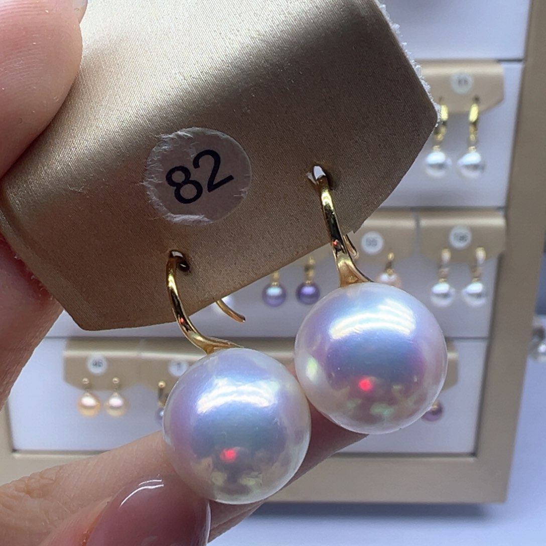 银S925镶嵌淡水珍珠耳饰