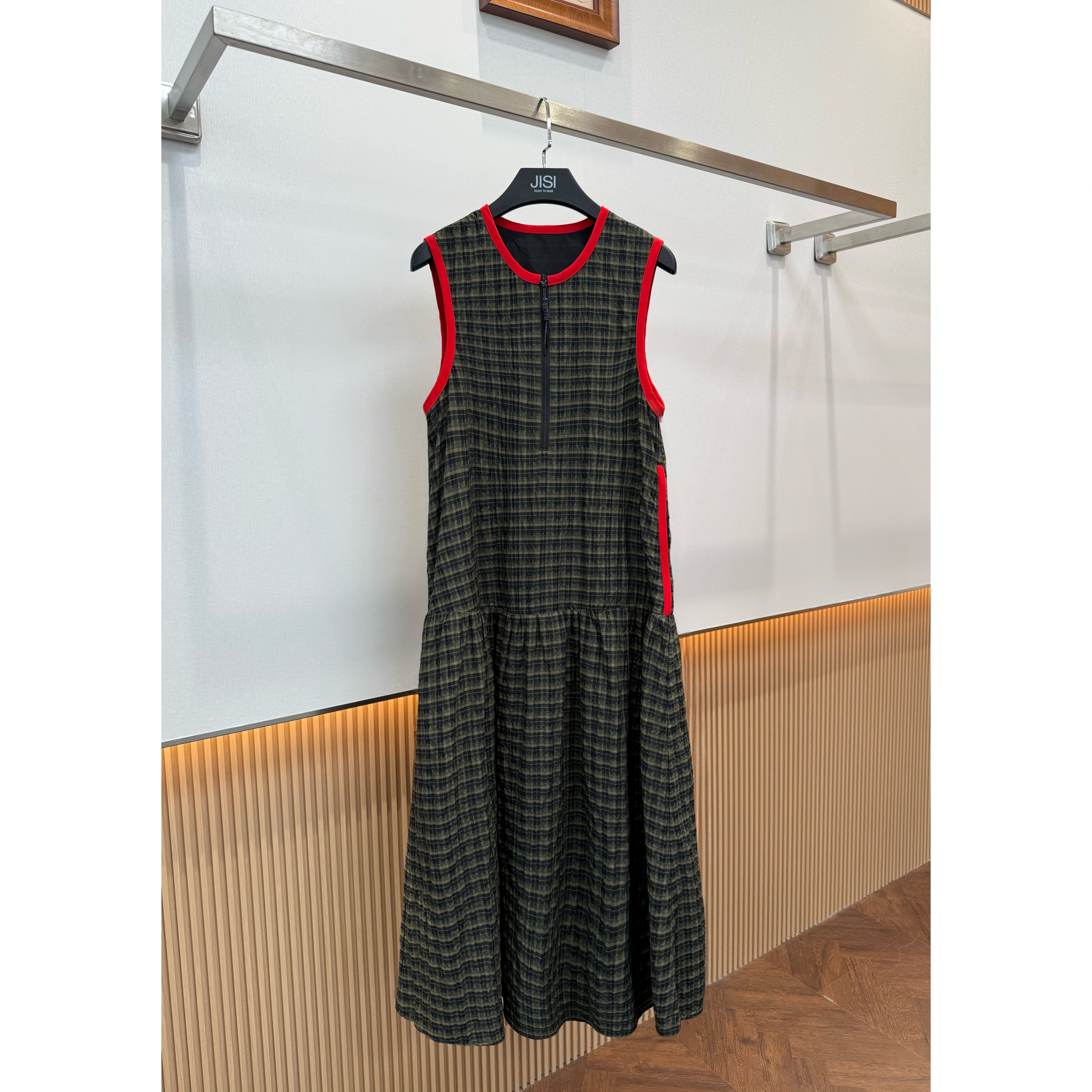 JISI  M+【鞠靖祎同款】格纹无袖连衣裙-L25421J