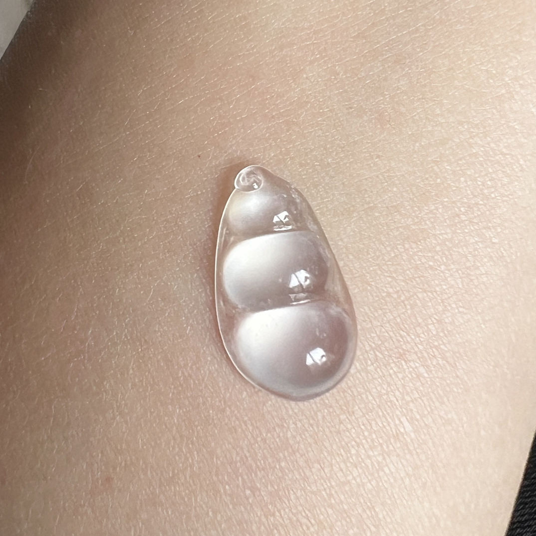 缅料翡翠高冰白豆子17.5-10-4.2