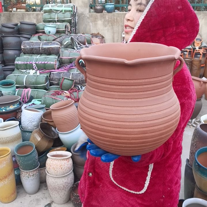 红陶口26高28瑕疵底裂