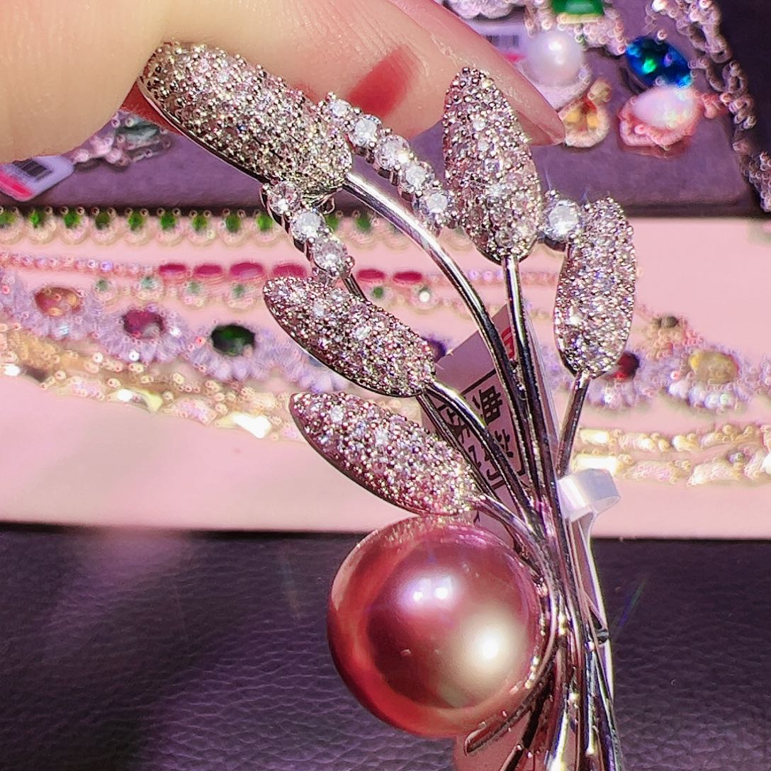 淡水珍珠胸针未镶嵌