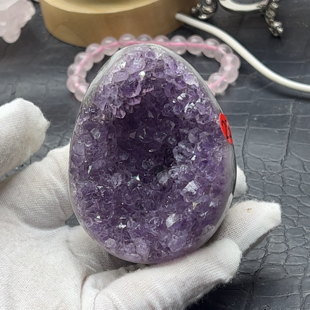 未镶嵌珠宝半成品水晶仙紫紫龙蛋28