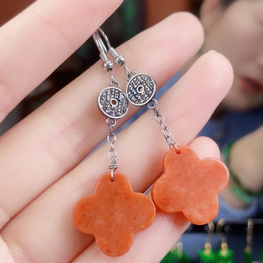 翡翠未镶嵌耳饰饰品