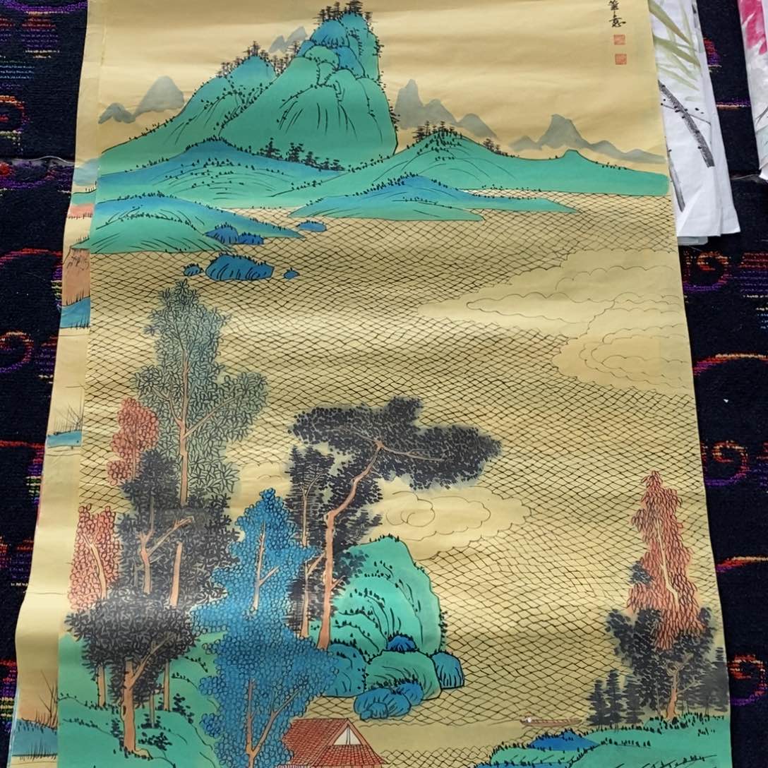 国画体**星国画山水138*68周凤元 琪