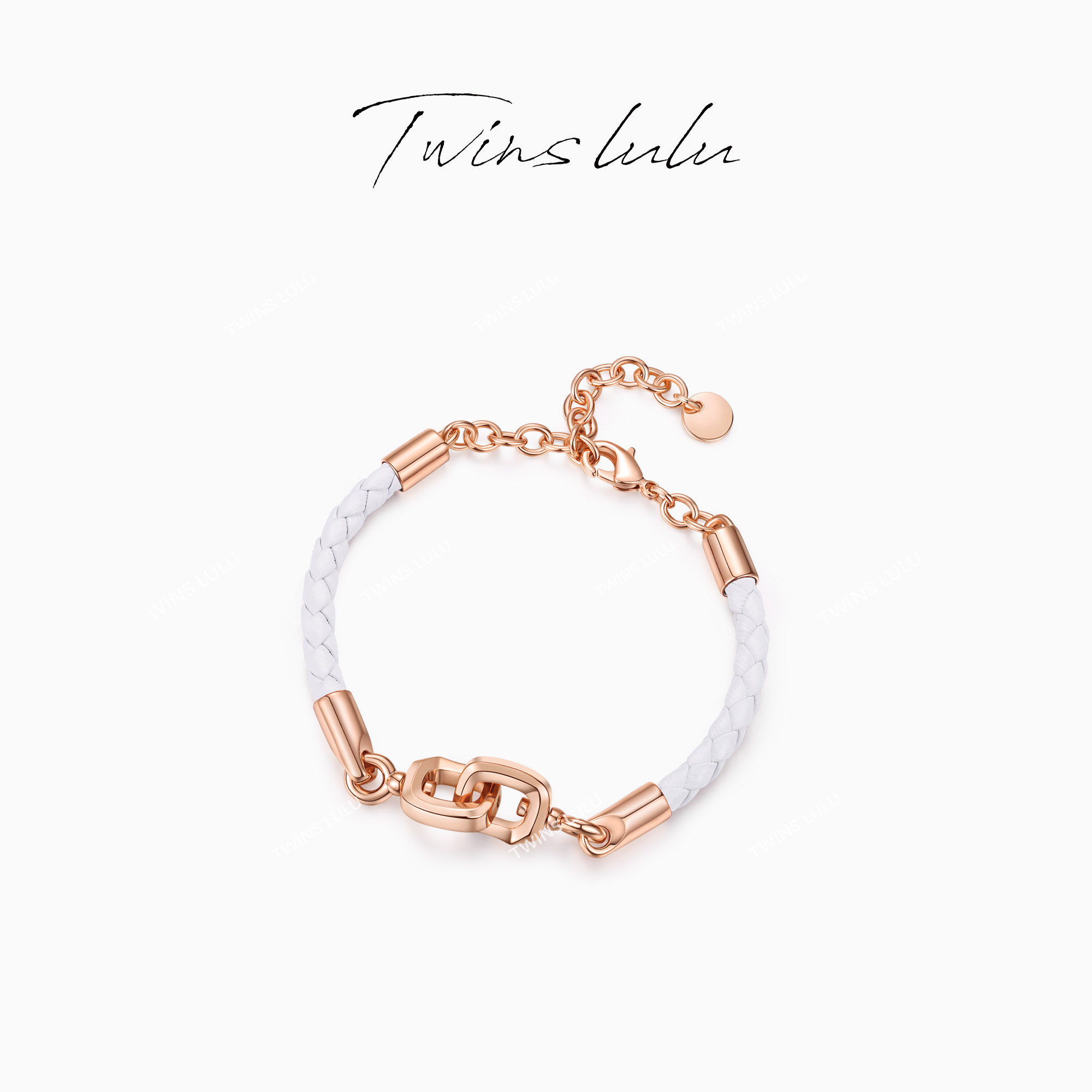 TWINS LULU 镀k金 轻奢设计师时尚百搭简约互扣编织手链TSS7632