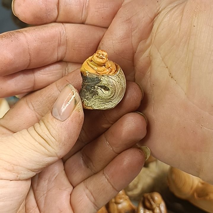 柏木（崖柏）太行崖柏笑佛手把件