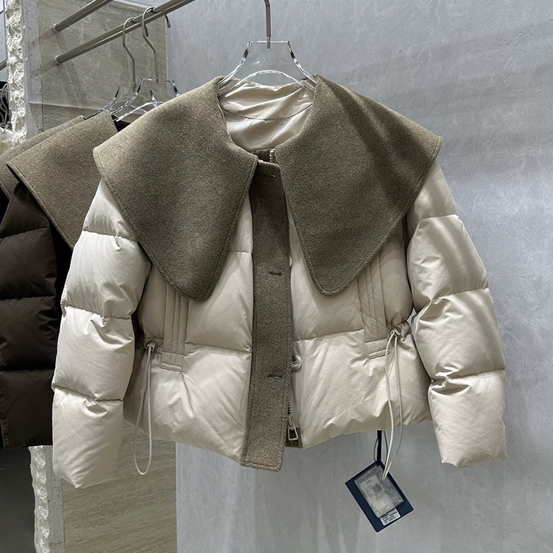 女装羽羽娃娃领韩版冬季短款