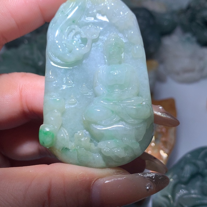 翡翠未镶嵌颈饰保真天然A货翡翠