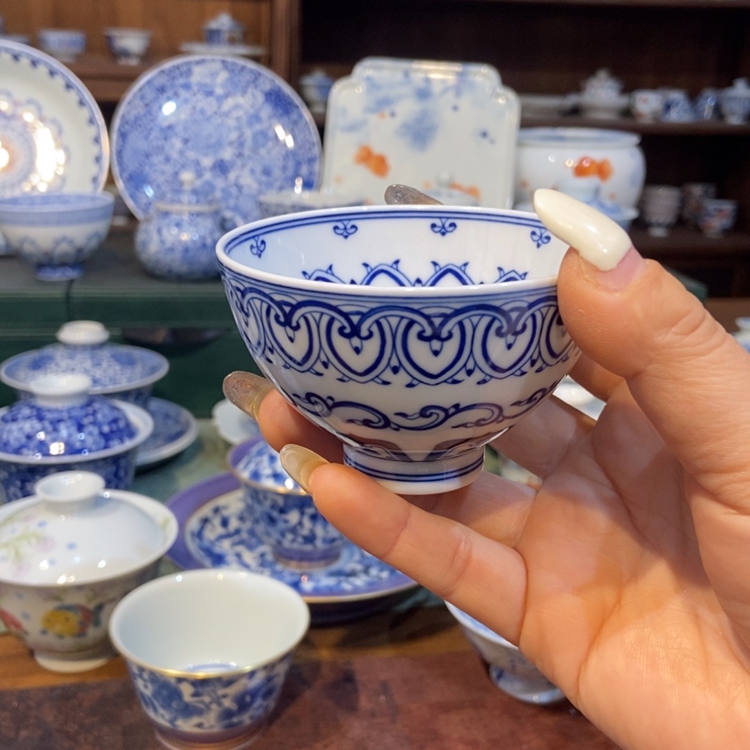 雪山春晓宝相鸡心杯