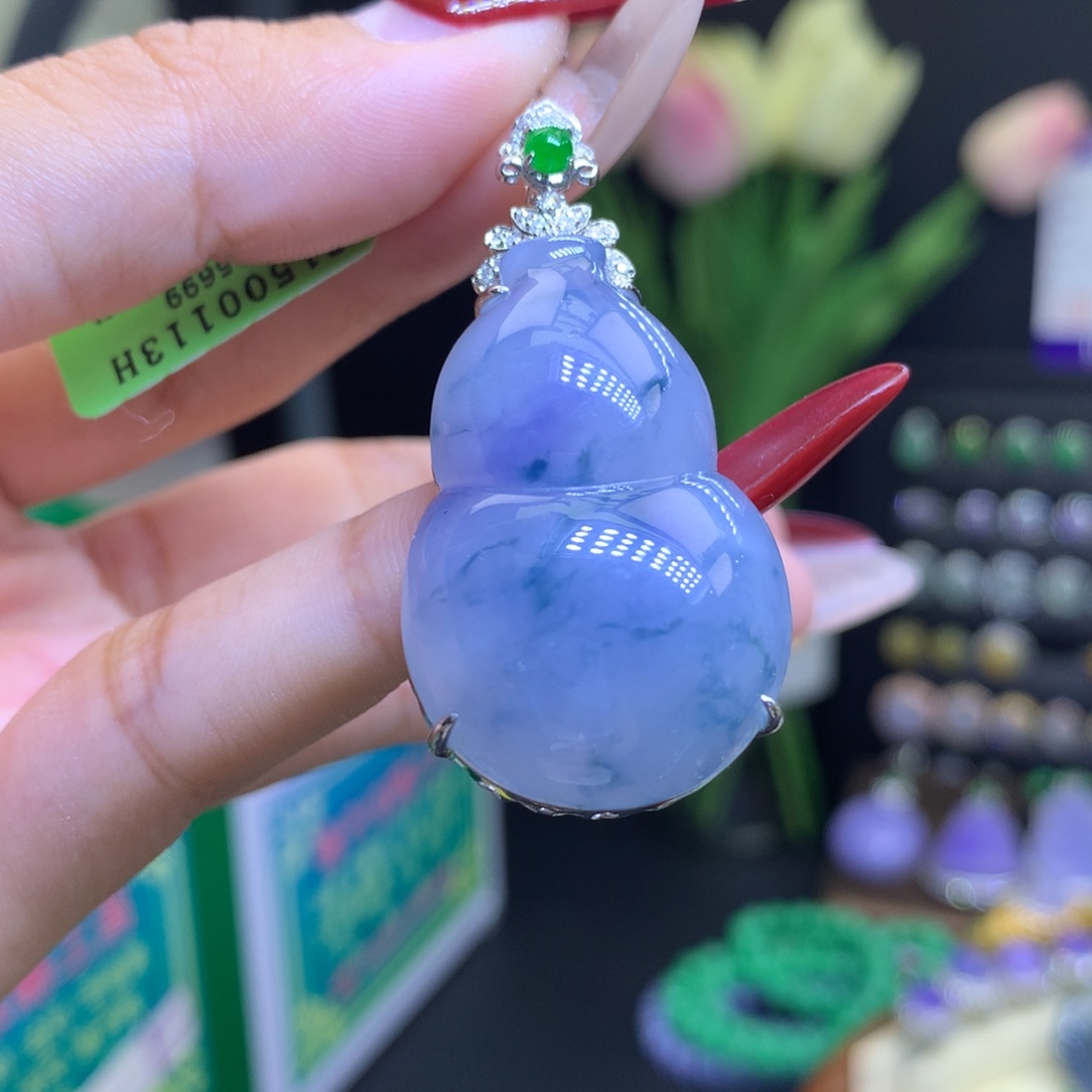 翡翠颈饰18K金镶嵌天然