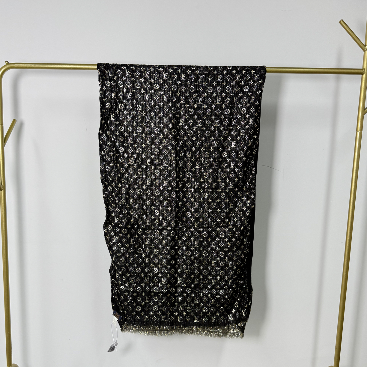 99新 LouisVuitton/路易威登 CZF1957/黑金丝巾/尺码182*60