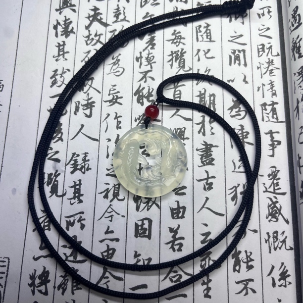 岫玉国风双鱼吊坠 男女款吊坠项链