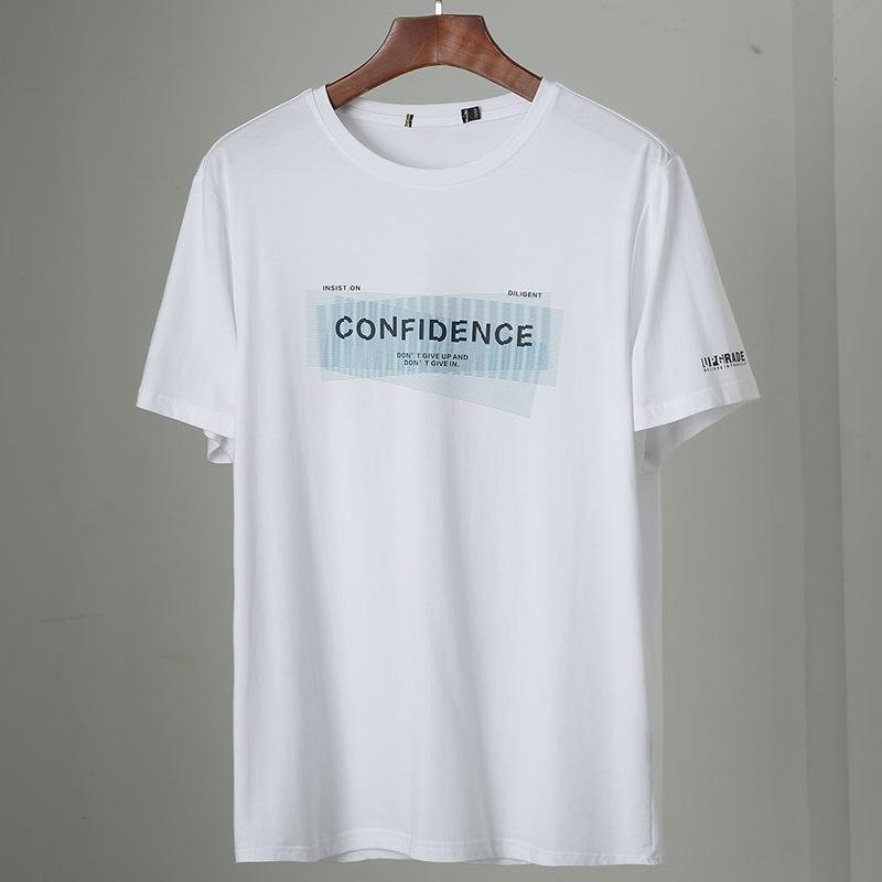 棉短袖T恤男夏季海牌撤柜字母印花运动休闲弹力体恤衫男