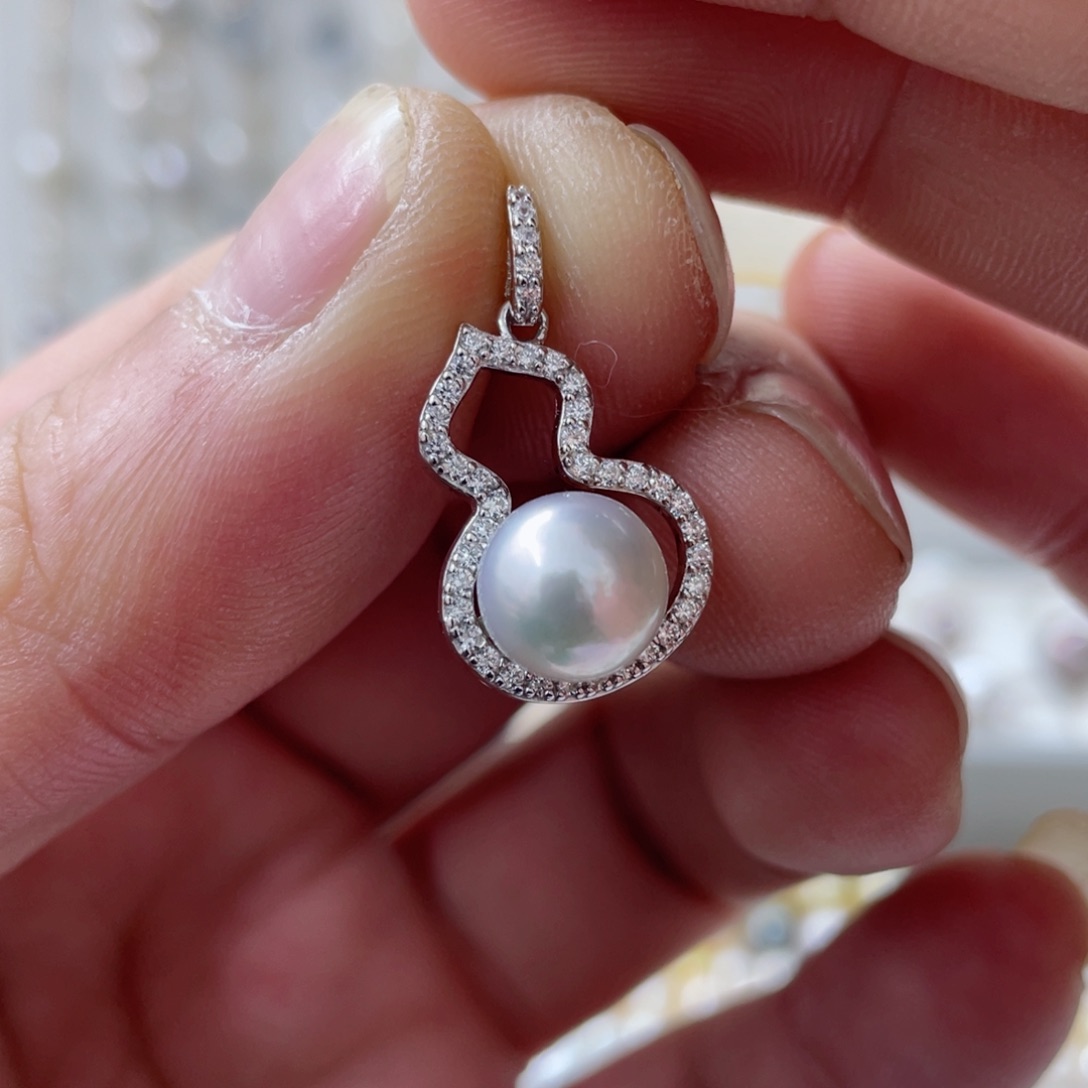 海水珍珠吊坠(不含链)银S925镶嵌