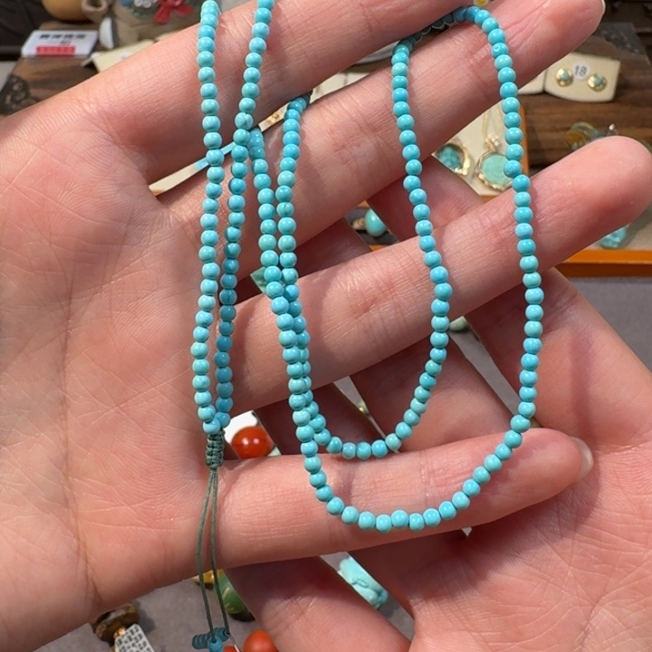 绿松石未镶嵌毛衣链小米珠两用款
