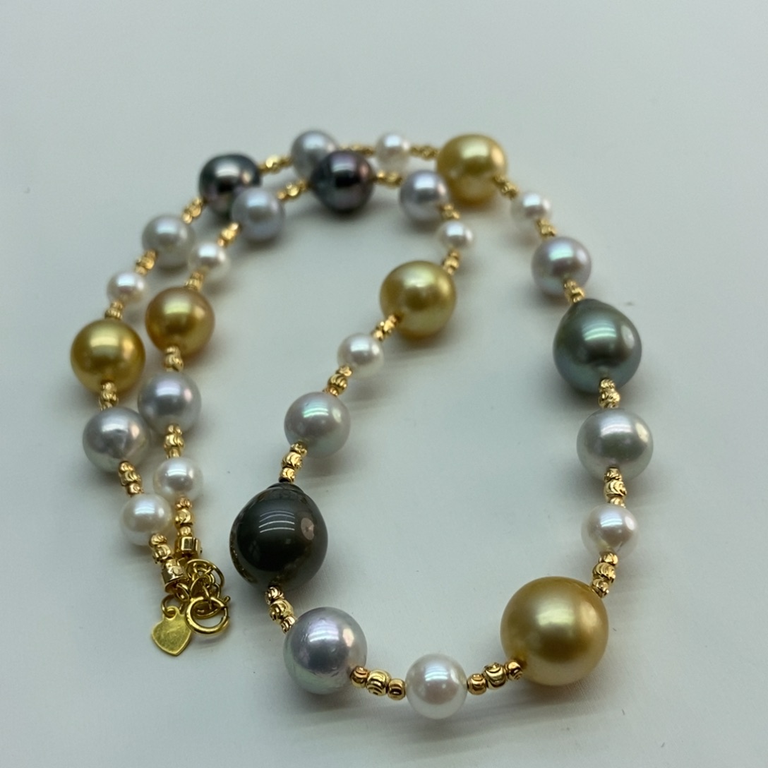 海水珍珠项链银S925镶嵌