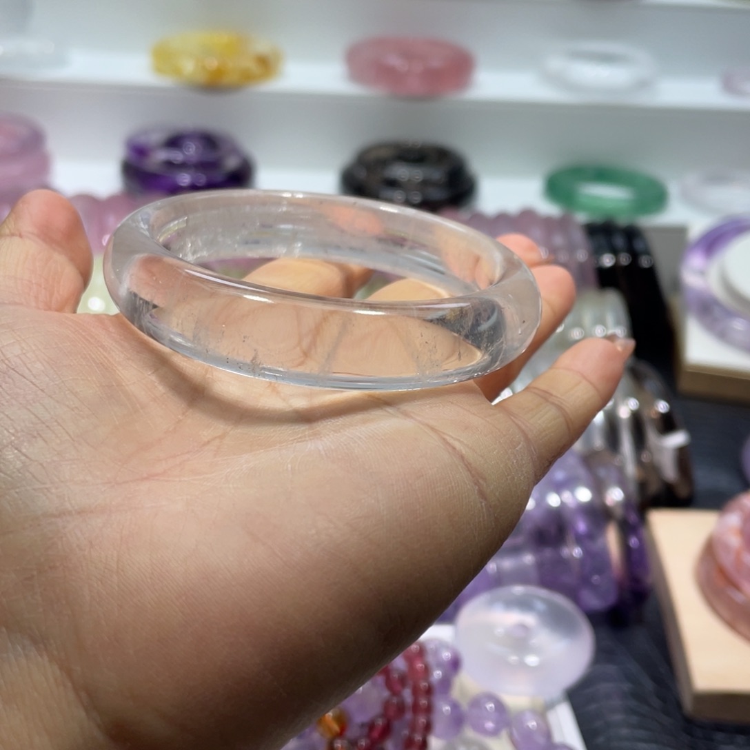 水晶手镯57圈口3号伴生矿未镶嵌