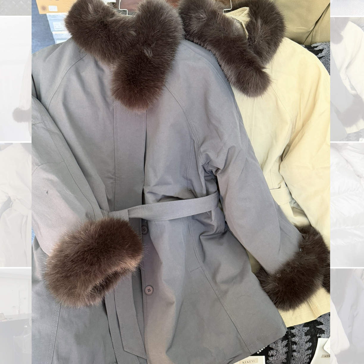 【WFH】A971石墨烯云绒 风衣款可收腰外套