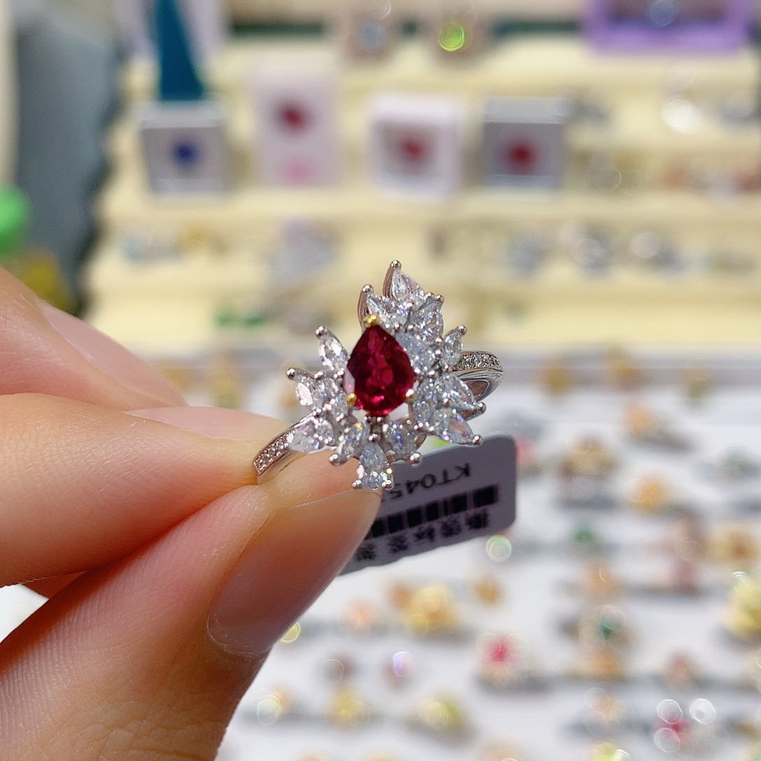 碧玺银S925镶嵌戒指戒指